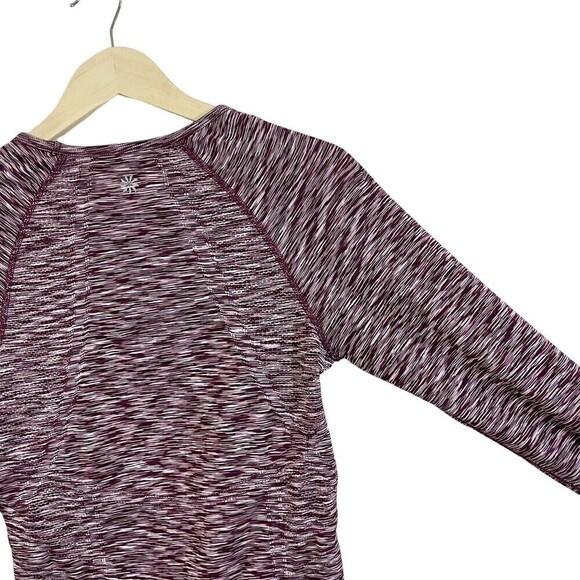 Athleta Small Fastest Track Top Burgundy Space Die Long Sleeve Womens READ - Picture 10 of 13
